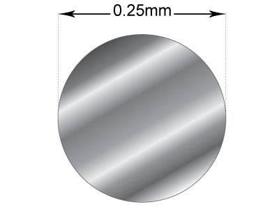 18ct White Gold Round Wire 0.25mm  Half Hard, Laser Wire, 100%        Recycled Gold - Standard Image - 2