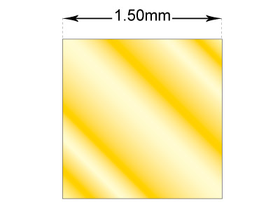 18ct Yellow Gold Square Wire 1.50mm Fully Annealed, 100% Recycled Gold - Standard Image - 2