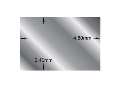 Argentium 940 Silver Rectangular   Wire 4.8mm X 2.4mm - Standard Image - 2