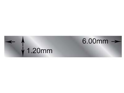 Argentium 940 Silver Rectangular   Wire 6.0mm X 1.2mm - Standard Image - 2