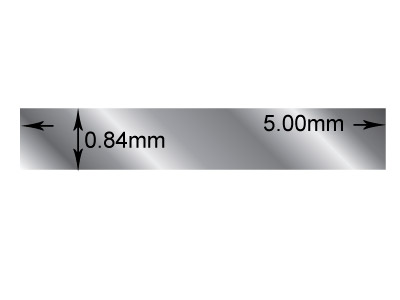 Sterling Silver Rectangular Wire   5.00mm X 0.84mm Fully Annealed,    100% Recycled Silver - Standard Image - 2