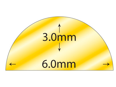 9ct Yellow Gold D Shape Wire 6.00mm X 3.00mm 2616, 100% Recycled Gold - Standard Image - 2