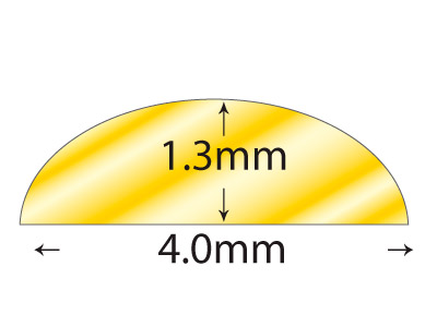 9ct Yellow Gold D Shape Wire 4.00mm X 1.30mm, 100% Recycled Gold - Standard Image - 2