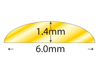 9ct Yellow Gold D Shape Wire 6.00mm X 1.40mm, 100% Recycled Gold - Standard Image - 2