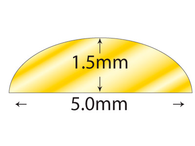 9ct Yellow Gold D Shape Wire 5.00mm X 1.50mm, 100% Recycled Gold - Standard Image - 2