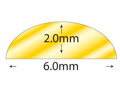 9ct Yellow Gold D Shape Wire 6.00mm X 2.00mm, 100% Recycled Gold - Standard Image - 2