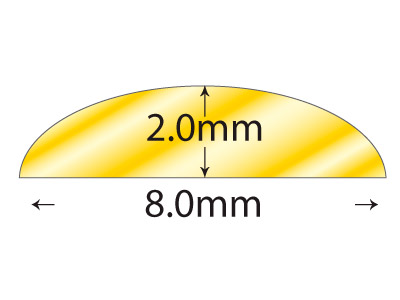 9ct Yellow Gold D Shape Wire 8.00mm X 2.00mm, 100% Recycled Gold - Standard Image - 2