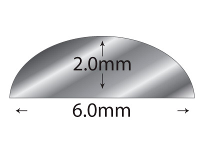 9ct White Gold D Shape Wire 6.00mm X 2.00mm Fully Annealed, 100%      Recycled Gold - Standard Image - 2