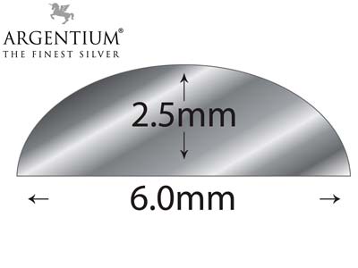 Argentium 940 Silver D Shape 6.0mm X 2.5mm - Standard Image - 2