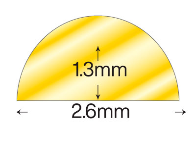 Gold Filled D Shape Wire 2.60mm X 1.30mm Fully Annealed - Standard Image - 2
