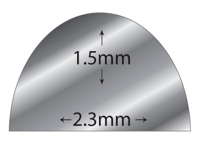 Gw Platinum D Shape Wire 2.30mm X  1.50mm - Standard Image - 2