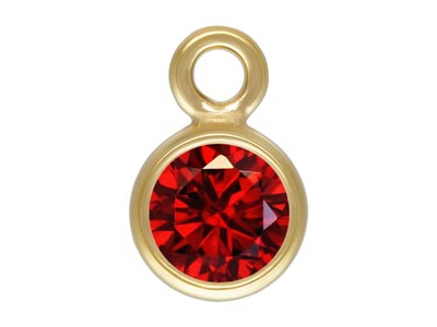 Gold Filled Cubic Zirconia Bezel   Drop Connector Garnet 3mm