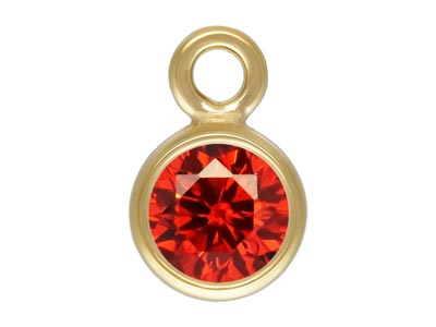 Gold Filled Cubic Zirconia Bezel   Drop Connector Ruby 3mm