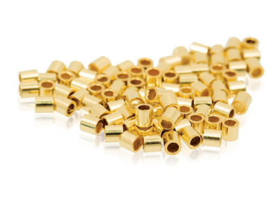 Gold Filled Plain Crimp Tube       Pack of 100 2mm Inside Diameter X  2mm Long