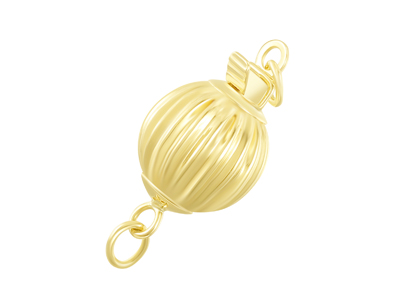 Gold Filled 5mm Corrugated Ball    Clasp - Standard Image - 1