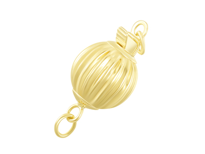 Gold Filled 10mm Corrugated Ball   Clasp