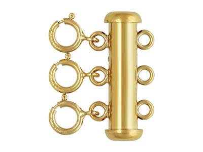 Gold Filled 3 Row Bolt Ring Tube   Clasp