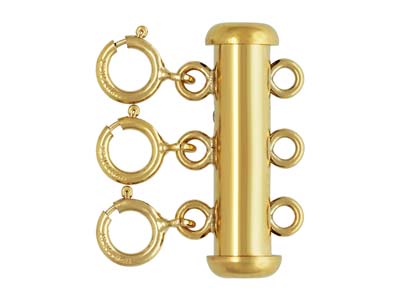 Gold Filled 3 Row Bolt Ring Tube   Clasp