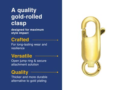 Gold Filled Oval Lobster Clasp Open Jump Ring 8mm - Standard Image - 3