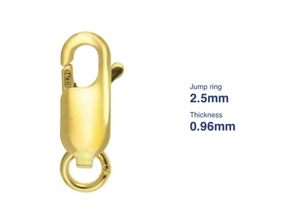 Gold Filled Oval Lobster Clasp Open Jump Ring 8mm - Standard Image - 5