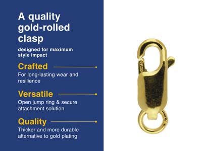 Gold Filled Oval Lobster Clasp Open Jump Ring 12mm - Standard Image - 3
