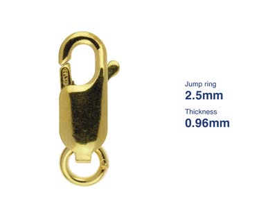 Gold Filled Oval Lobster Clasp Open Jump Ring 12mm - Standard Image - 5