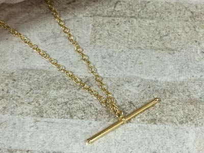 Gold Filled T-bar 33mm X 1.8mm - Standard Image - 2