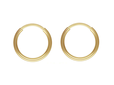 Gold Filled Endless Hoops 10mm     Pack of 2