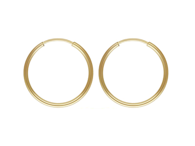 Gold Filled Endless Hoops 17mm     Pack of 2