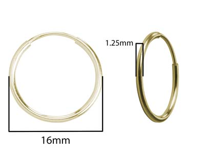 Gold Filled Endless Hoops 17mm     Pack of 2 - Standard Image - 2