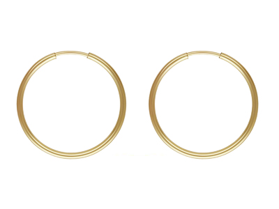 Gold Filled Endless Hoops 20mm     Pack of 2
