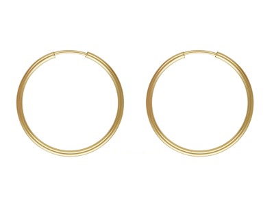 Gold Filled Endless Hoops 20mm     Pack of 2 - Standard Image - 1