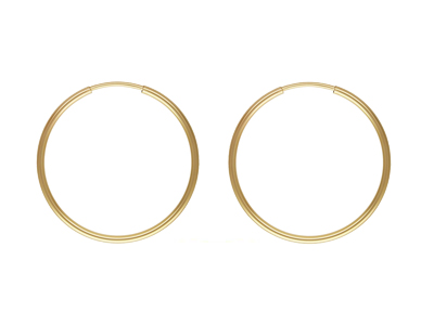 Gold Filled Endless Hoops 24mm     Pack of 2 - Standard Image - 1