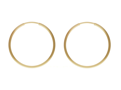 Gold Filled Endless Hoops 30mm     Pack of 2