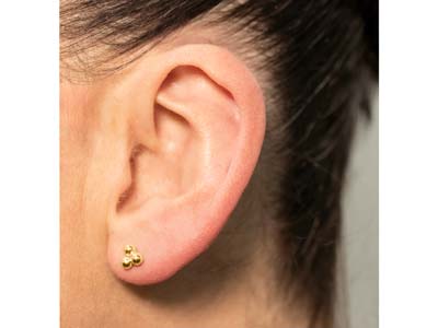 Gold Filled Trinity Ball Labret    Post 3mm - Standard Image - 4