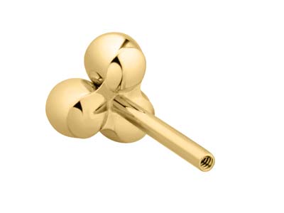 Gold Filled Trinity Ball Labret    Tube 3mm - Standard Image - 2