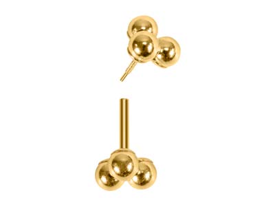 Gold Filled Trinity Ball Labret    Tube 3mm - Standard Image - 3