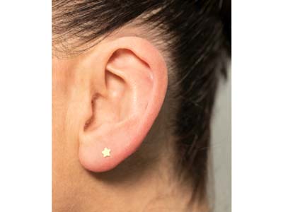Gold Filled Star Labret Post 3mm - Standard Image - 4