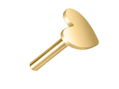 Gold Filled Heart Labret Tube 4mm