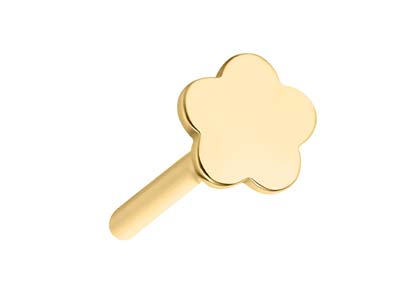 Gold Filled Plain Flower Labret    Tube 4mm