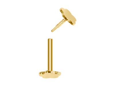 Gold Filled Plain Flower Labret    Tube 4mm - Standard Image - 3