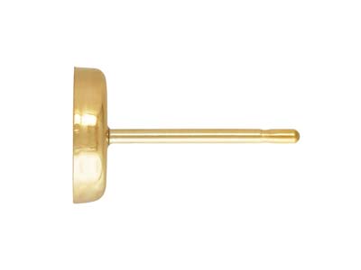 Gold Filled Round Ear Stud 6mm     Bezel Set - Standard Image - 2