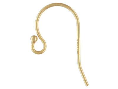 Gold Filled Hook Wire With Bead And Loop 20mm Pack of 6 - Standard Image - 1