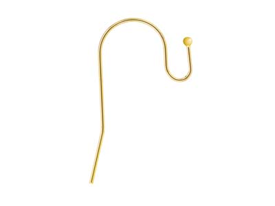 Gold Filled Hook Wire With 1.2mm   Beads 40mm Pack of 6 - Standard Image - 1