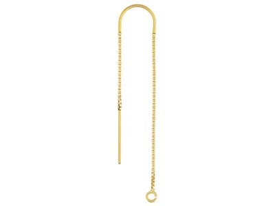 Gold Filled Box Chain Ear Thread   With U-bar 80mm - Standard Image - 1