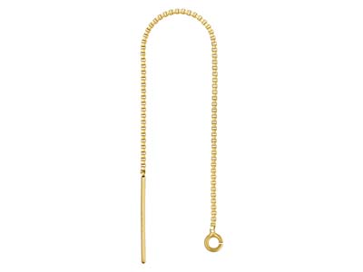 Gold Filled Box Chain Ear Thread   With Jump Ring 80mm