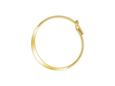 Gold Filled Flattened Hoop Earring 15mm - Standard Image - 1