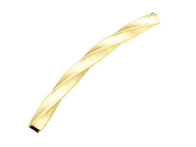 Gold Filled Square Tube Twisted Curved Spacer 30mm