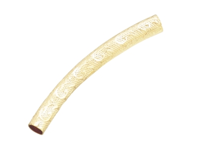 Gold Filled Round Tube Ornate      Curved Spacer 30mm Pack of 5 - Standard Image - 1