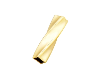 Gold Filled Square Tube Twisted    Straight Spacer 12mm Pack of 5 - Standard Image - 1
